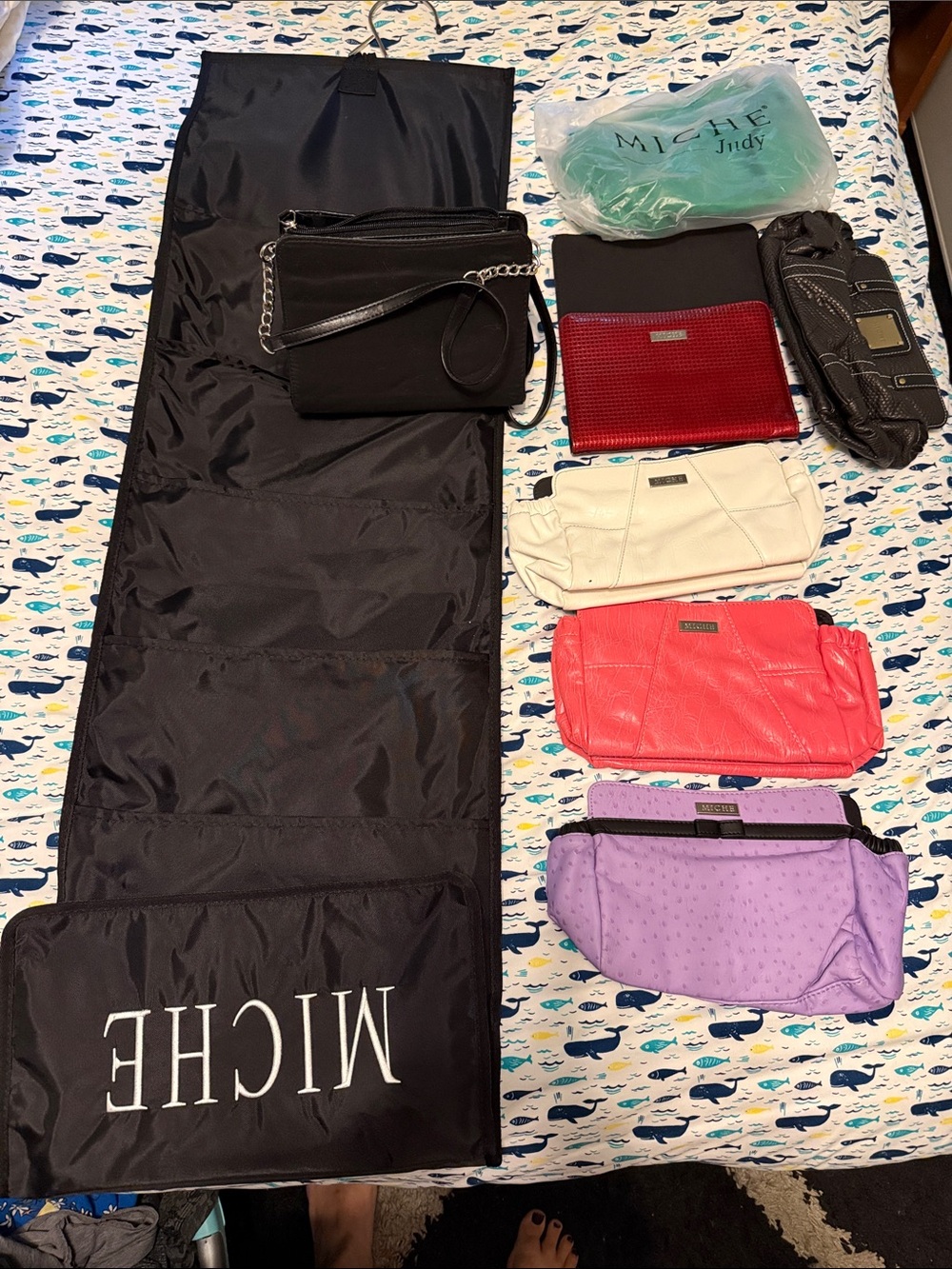 MICHE Women's Black Garment Bag with Assorted Pouches